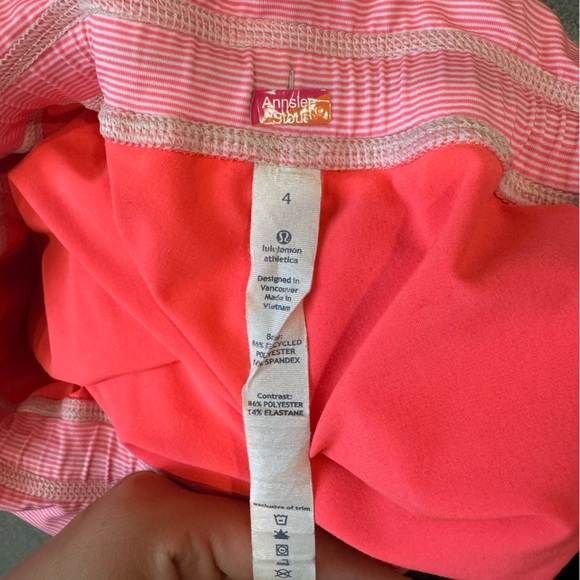 LULULEMON FLIP OUT BOARD SHORTS FLASH/WEE STRIPE PRINTED DUNE FLASH SIZE0 - Picture 3 of 3